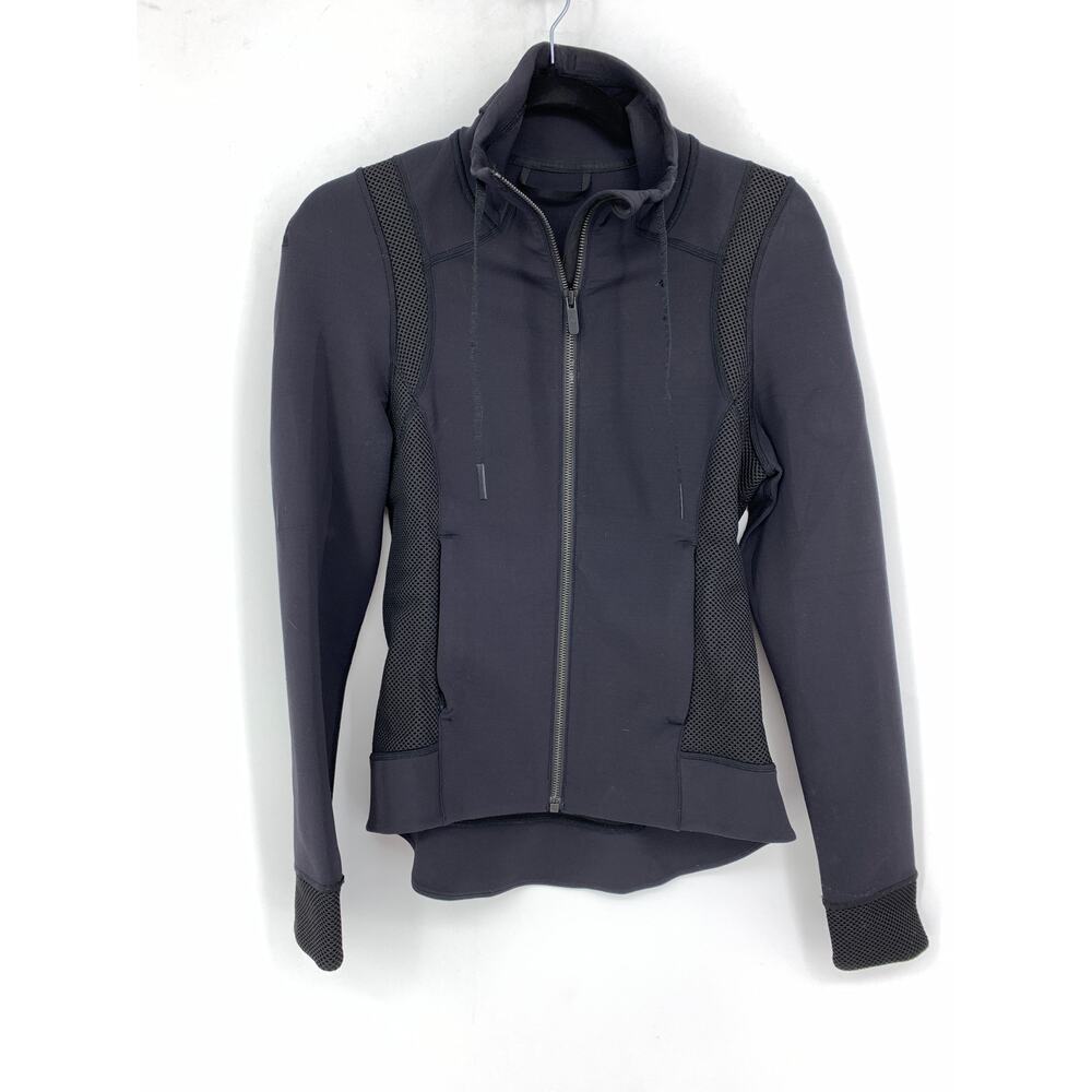 Lululemon Hot Mesh Jacket Women's Size 6 Full Zip Black Breathable Luxtreme
